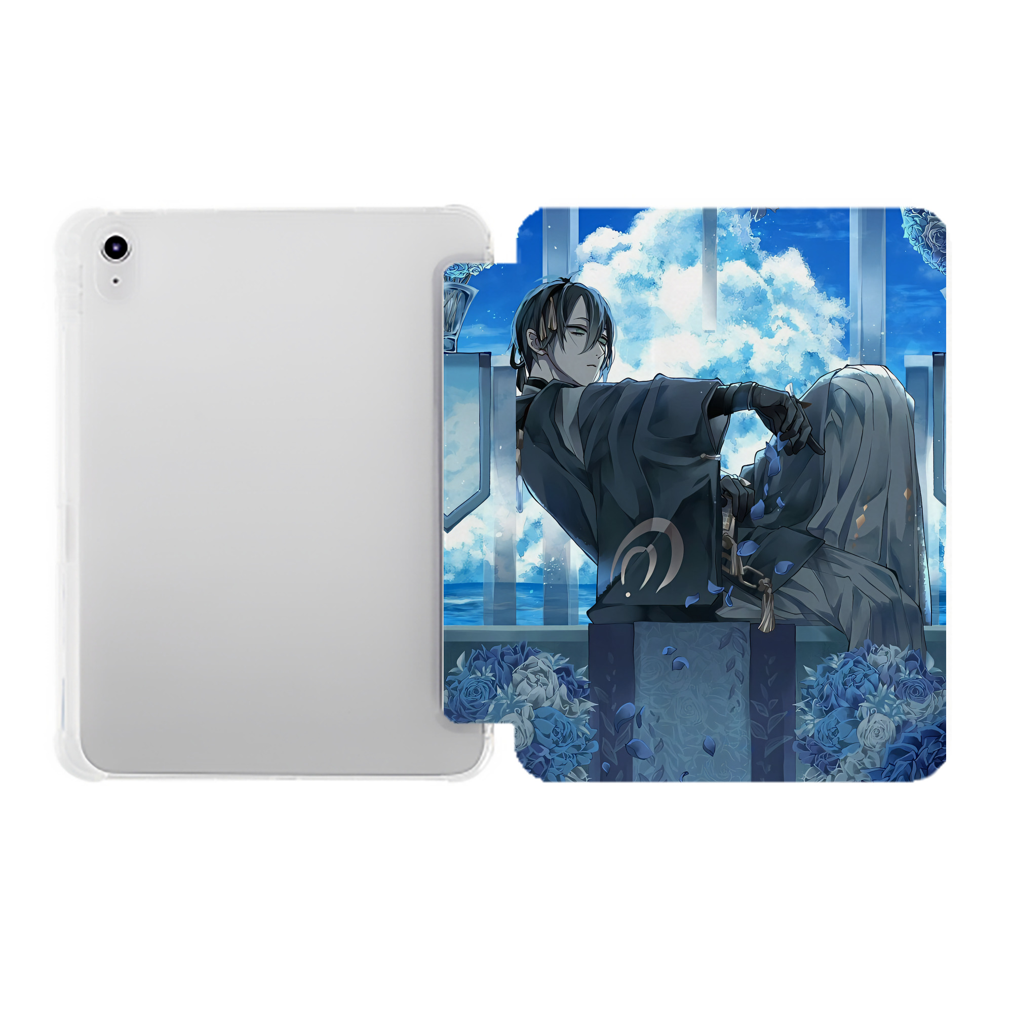 （画像用） 刀剣乱舞 Touken Ranbu IPad ケース ペン収納付き 三つ折りスタンド PUレザー×シリコン 対応機種9.5/10.5/10.9インチ